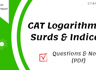 CAT Logarithms, Surds and Indices Questions