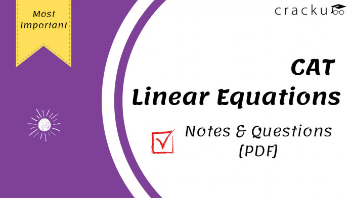 CAT Linear Equations questions
