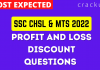 SSC CHSL & MTS Profit and Loss Discount QUESTIONS
