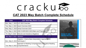 Sample image from CAT 2023 Study plan PDF