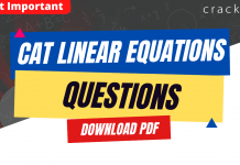CAT Linear Equations Questions PDF