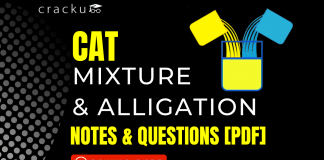 CAT Mixture & Alligation Questions and Notes