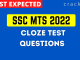 SSC MTS Cloze Test Questions