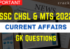 Current Affairs Questions