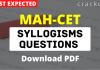 MAH MBA CET Syllogisms Questions PDF