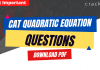 CAT Quadratic Equation Questions PDF