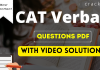 CAT Verbal Questions PDF