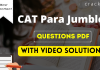 CAT Para Jumbles Questions PDF