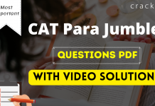 CAT Para Jumbles Questions PDF