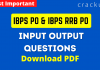 Input Output Questions