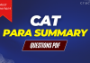 CAT level para summary questions pdf