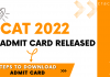 CAT 2022 Admit Card Download