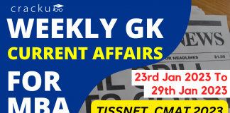Weekly GK for MBA (23rd Jan 2023 To 29th Jan 2023)