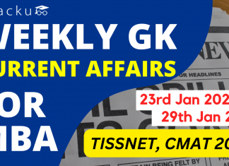 Weekly GK for MBA (23rd Jan 2023 To 29th Jan 2023)