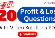 CAT Profit and loss Questions With Video Solutions PDF