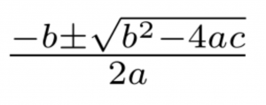 Quadratic formula