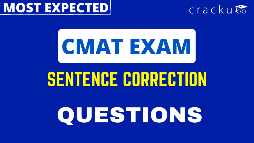 CMAT Sentence Correction Questions [Important PDF] - Cracku