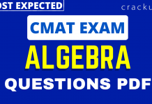 CMAT Algebra Questions PDF
