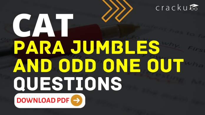 CAT Para jumbles and Odd One Out Questions PDF