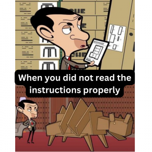 funny meme on Not reading the instructions properly