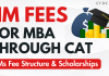 IIM Fees For MBA Through CAT