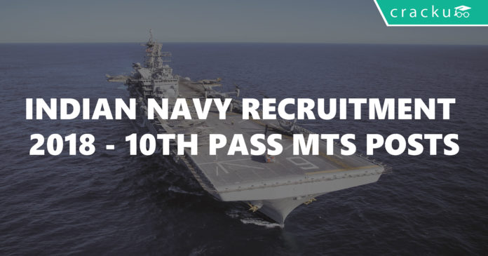 Indian Navy recruitment 2018-10th Pass MTS posts