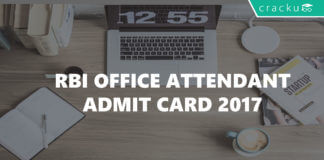 rbi office attendant admit card 2017