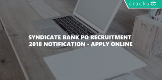 syndicate bank po recruitment 2018