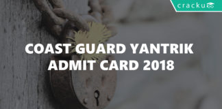 Coast Guard Yantrik Admit Card 2018