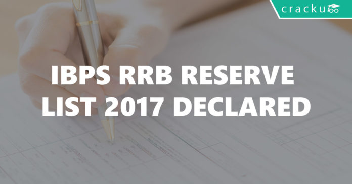 IBPS RRB Reserve list 2017 Declared