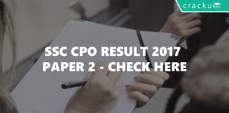 ssc cpo result 2017 paper 2
