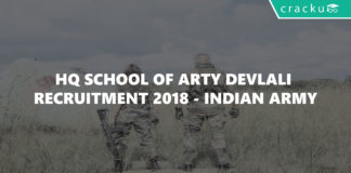 HQ School of Arty Devlali Recruitment 2018 - Indian Army