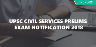 UPSC Civil Services Prelims Exam Notification 2018
