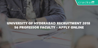 University of Hyderabad Recruitment 2018 - 56 professor faculty - Apply online-01