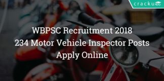 WBPSC Motor Vehicle Inspector Recruitment 2018 – Apply Online