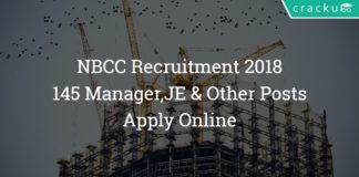 NBCC Recruitment 2018 – 145 Junior Engineer Posts - Apply Online