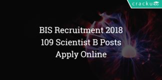 BIS Recruitment 2018 – 109 Scientist B Posts – Apply Online