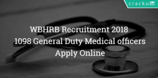 WBHRB Recruitment 2018 – 1098 General Duty Medical officer (GDMO) Posts – Apply Online