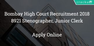 Bombay High Court Recruitment 2018 - Apply online for 8921 Stenographer, Junior Clerk Vacancies