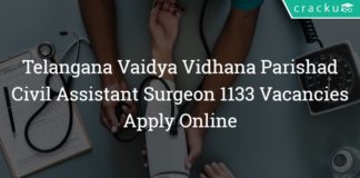 Telangana Vaidya Vidhana Parishad Civil Assistant Surgeon 1133 Vacancies - Application Form