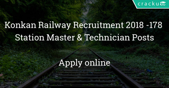Konkan Railway Recruitment 2018 – Apply Online for 178 Station Master & Technician Posts