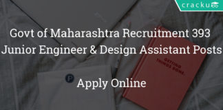Govt of Maharashtra Recruitment 2018 - Apply Online for 393 Junior Engineer & Design Assistant Posts