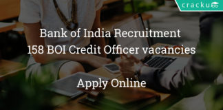 Bank of India Recruitment 2018 - Apply Online for 158 BOI Credit Officer vacancies