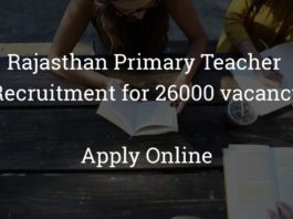 rajasthan primary teacher recruitment for 26000 vacancy
