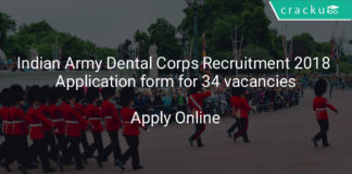 indian army dental corps recruitment 2018 - Application form for 34 vacancies