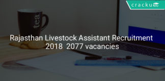 rajasthan livestock assistant recruitment 2018 - Apply online for 2077 vacancies