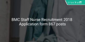 bmc staff nurse recruitment 2018 - Application form 867 posts