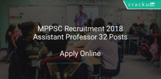 mppsc recruitment 2018 assistant professor 32 posts - apply online