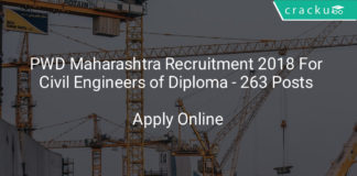 pwd maharashtra recruitment 2018 for civil engineers of diploma - 263 posts Apply online