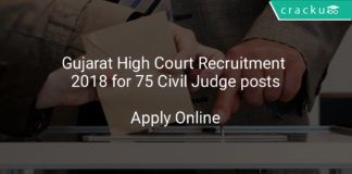 gujarat high court recruitment 2018 - Apply online for 75 Civil Judge posts